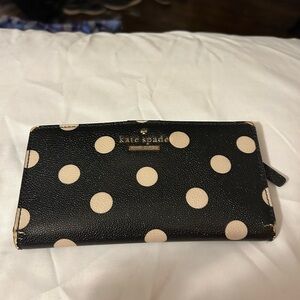 Kate Spade Black and Cream Polka Dot Clutch